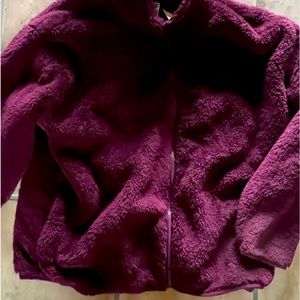Vs pink faux fur full zip jacket maroon Sz xl